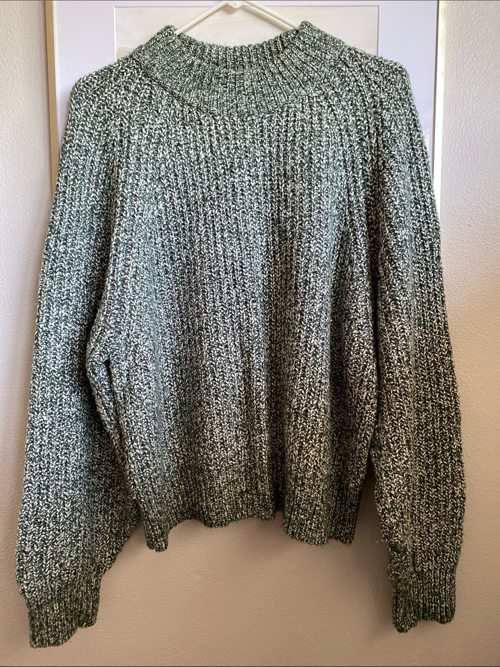 Universal Thread Chunky Marled Green Crewneck Sweater, Sz XL